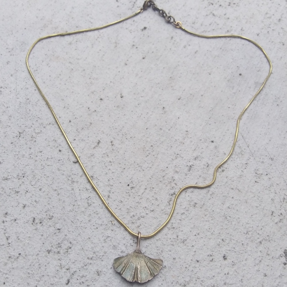 Anthropologie Gingko Biloba charm necklace